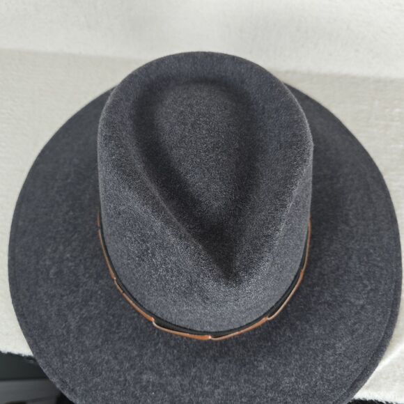 Unisex Wide Brim Tear Drop 100% Wool Fedora Style Hat Scarlett Begonia main image 7
